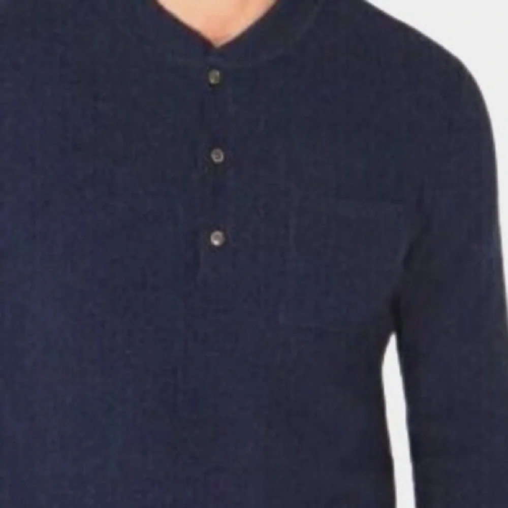 NWT Tasso Elba Men's 100% Cashmere Henley Sweater Navy Size S